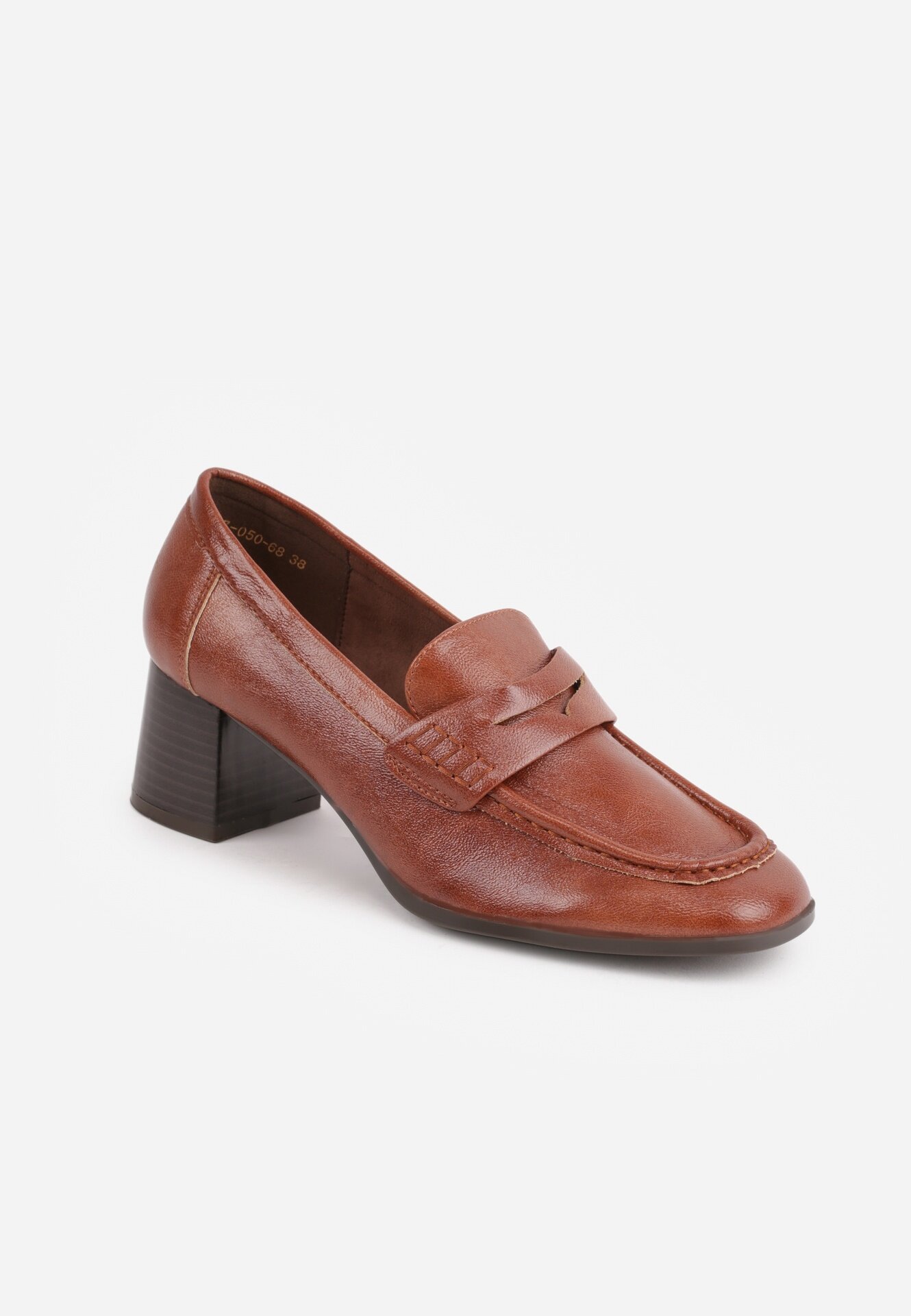 vices Pantofi în stil mocasin cu toc gros și branț din piele naturală Ilati Maro