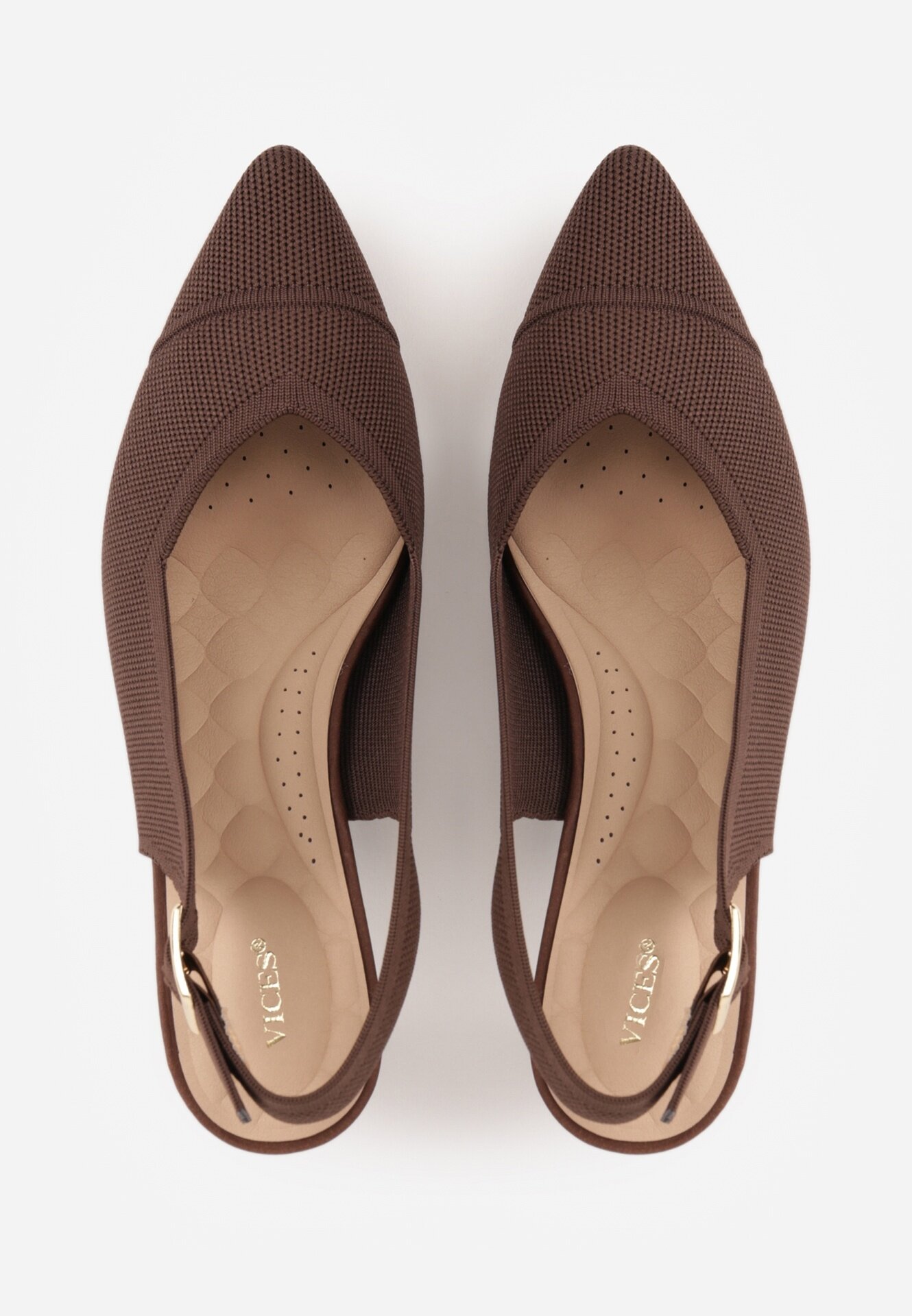 vices Pantofi slingback Maro din Țesătură cu Toc Mic și Branț Soft-Pillow Orinysha