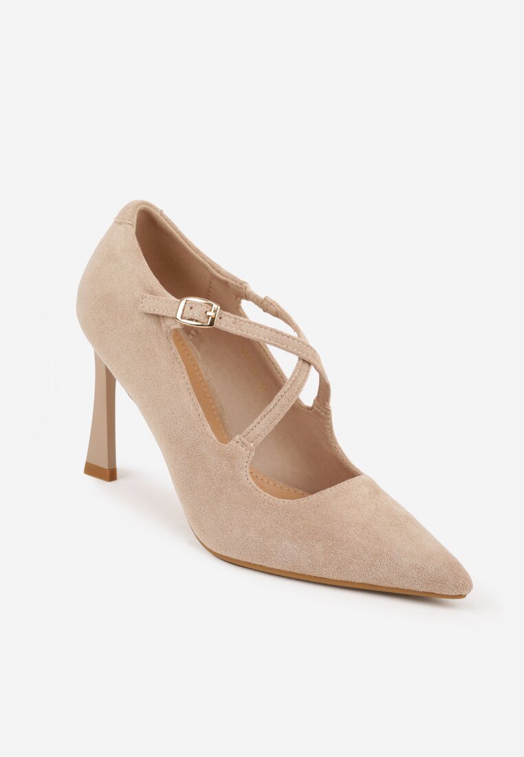 vices Pantofi stiletto bej cu barete decorative Tamorniel