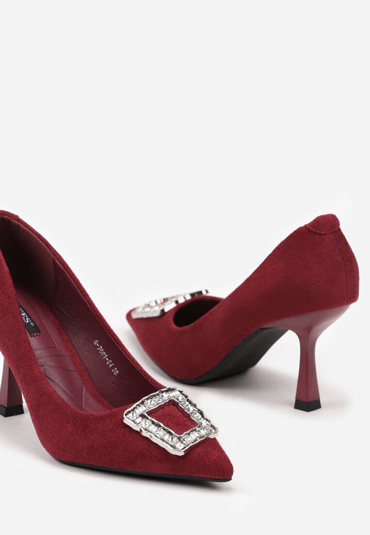 vices Pantofi stiletto Bordeaux Decorați cu cataramă cu zirconii Lalabria
