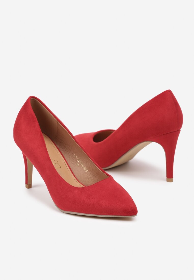 vices Pantofi stiletto casual roșii cu branț din piele naturală Cleinae