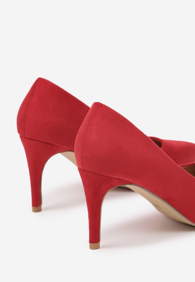 vices Pantofi stiletto casual roșii cu branț din piele naturală Cleinae