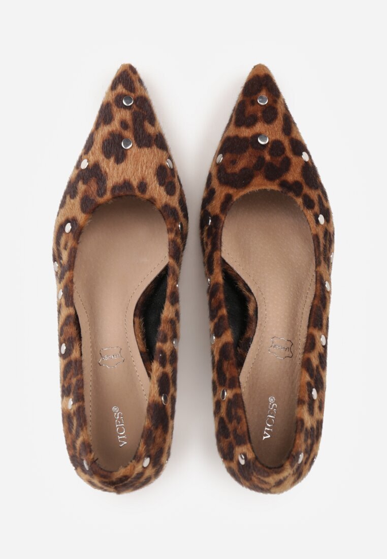 vices Pantofi stiletto leopard cu branț din piele naturală cu cataramă și ținte Riloria