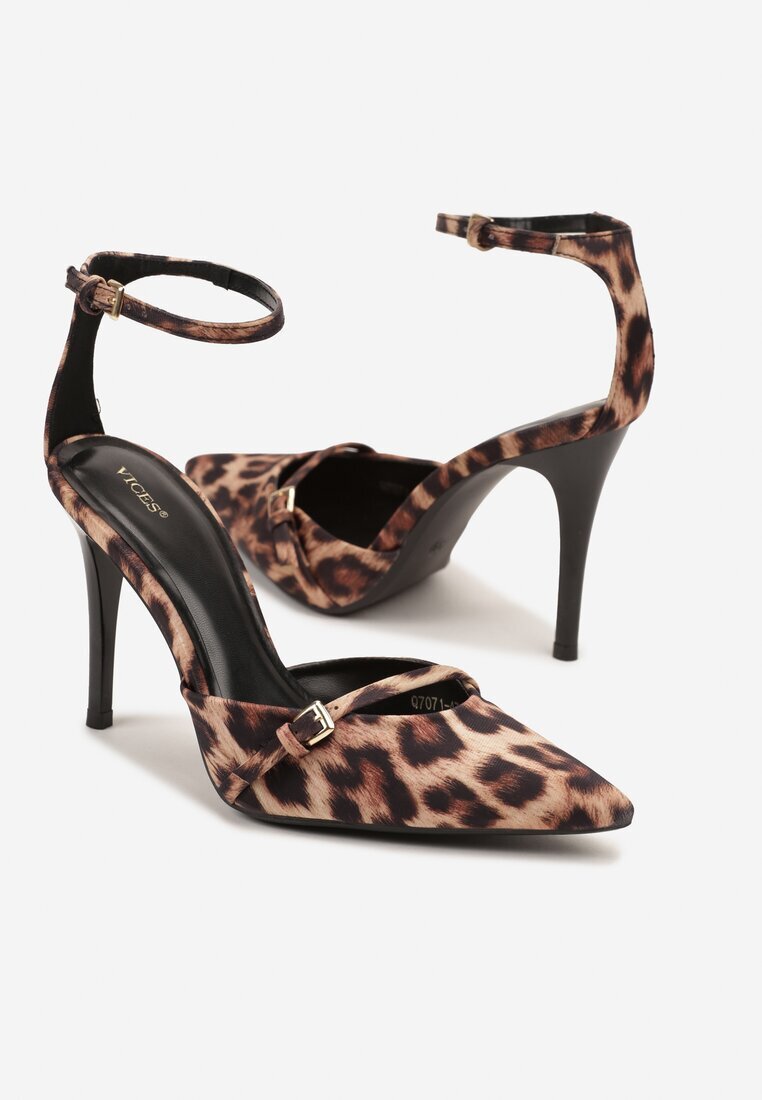 vices Pantofi stiletto leopard cu cataramă decorativă Tilonea