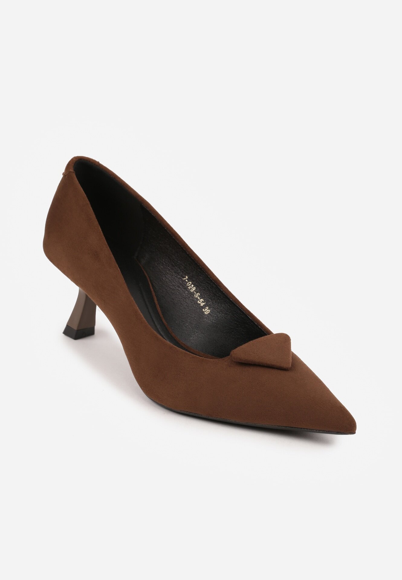 vices Pantofi stiletto Maro cu Toc Pisică cu Aplicație în Formă de Triunghi Ilereisis