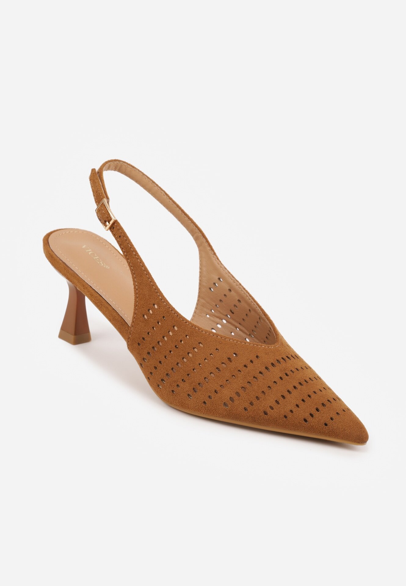 vices Pantofi stiletto Maro Slingback cu toc pisicuță cu partea superioară ajurată Klephei