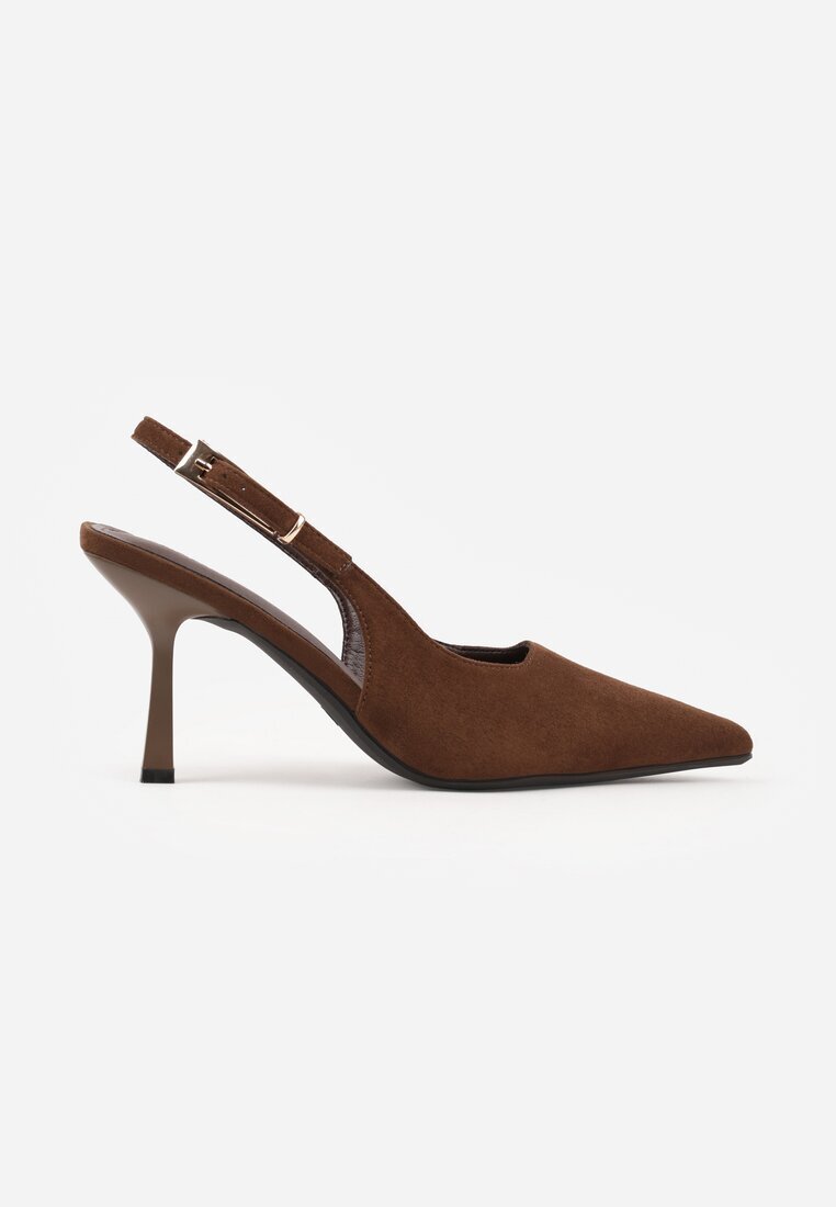 vices Pantofi stiletto Maro Slingback din imitație de piele întoarsă cu cataramă dreptunghiulară Natuma