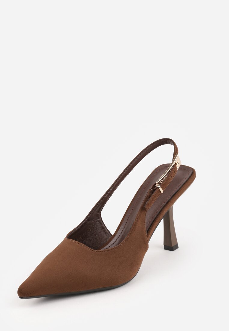 vices Pantofi stiletto Maro Slingback din imitație de piele întoarsă cu cataramă dreptunghiulară Natuma