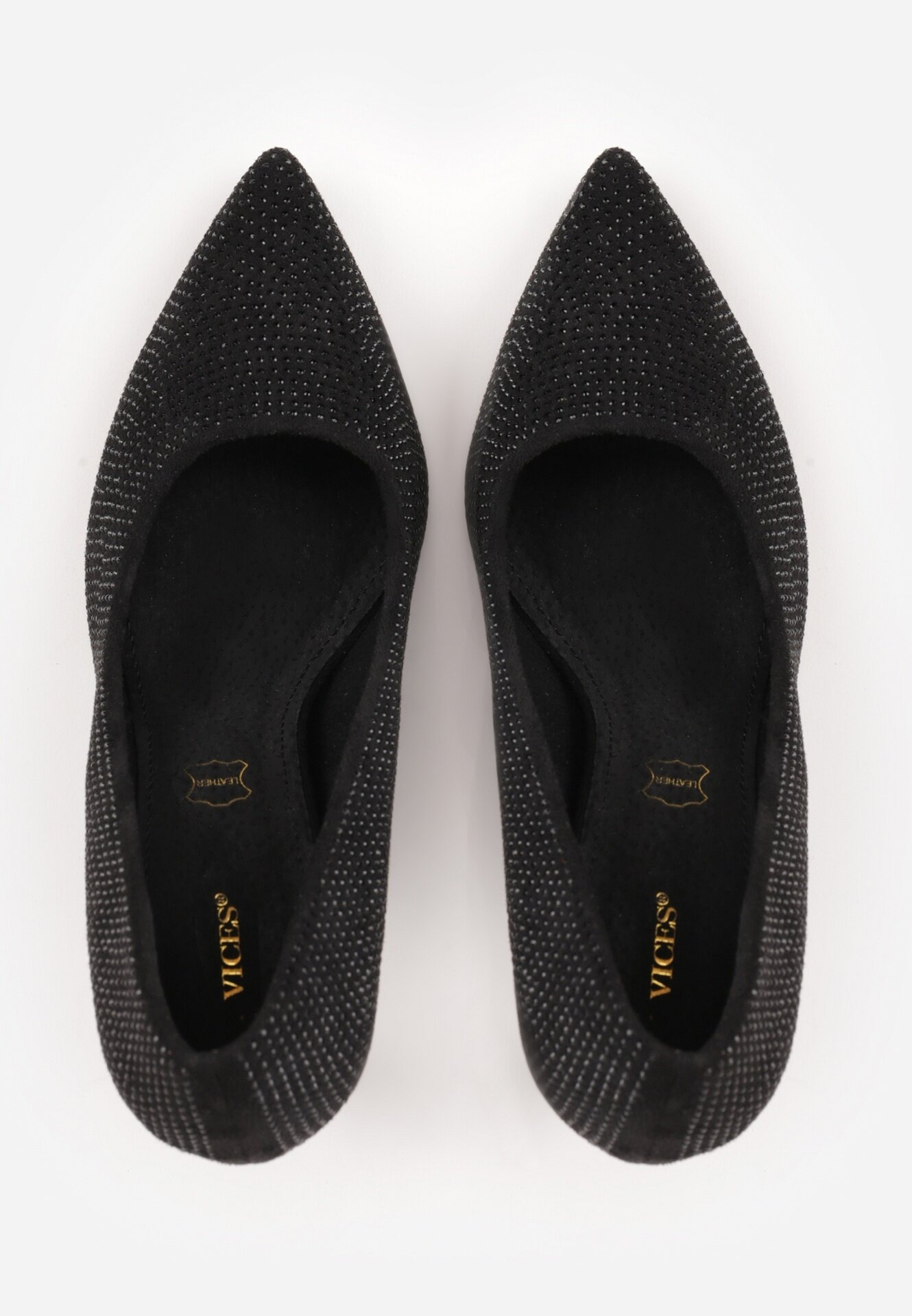 vices Pantofi stiletto Negre Casual cu Branț din Piele Naturală Tinnesia