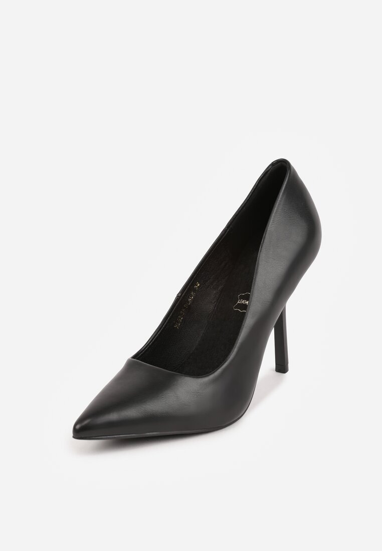 vices Pantofi stiletto Negre cu Branț din Piele Naturală Mivika
