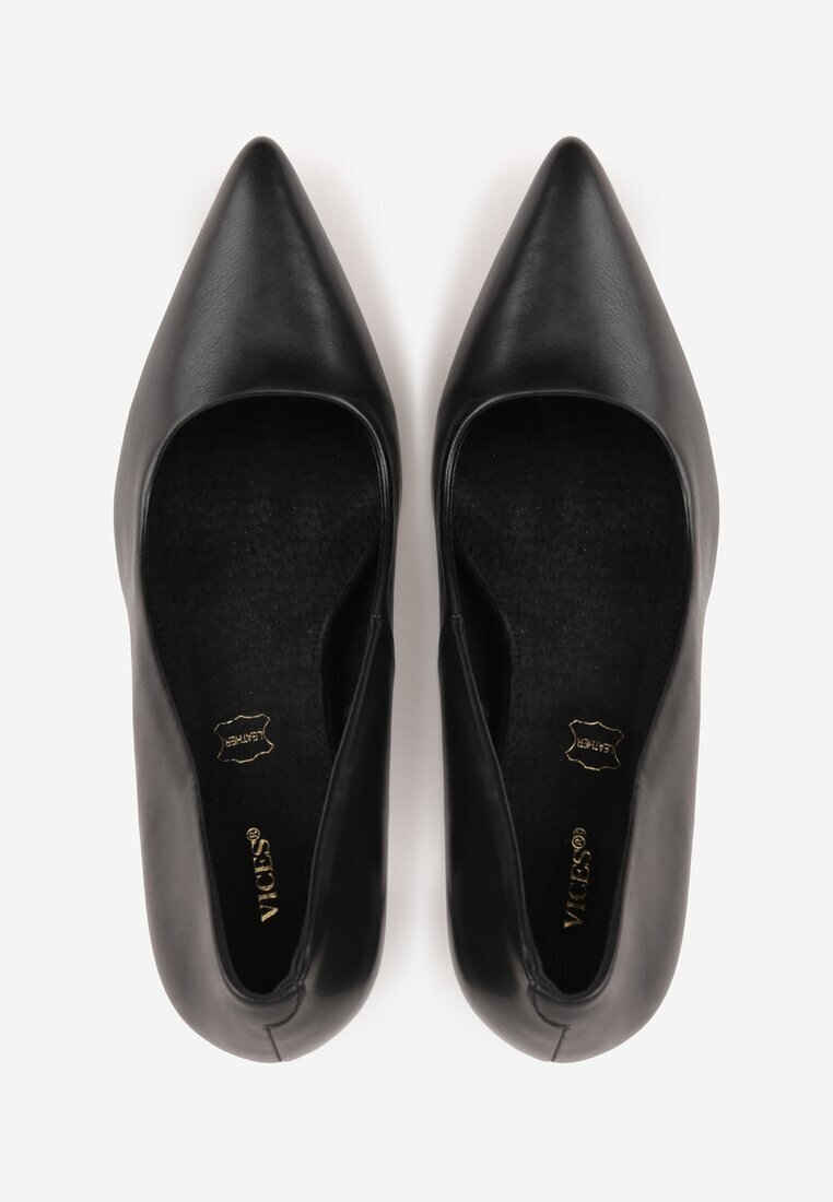 vices Pantofi stiletto Negre cu Branț din Piele Naturală Mivika