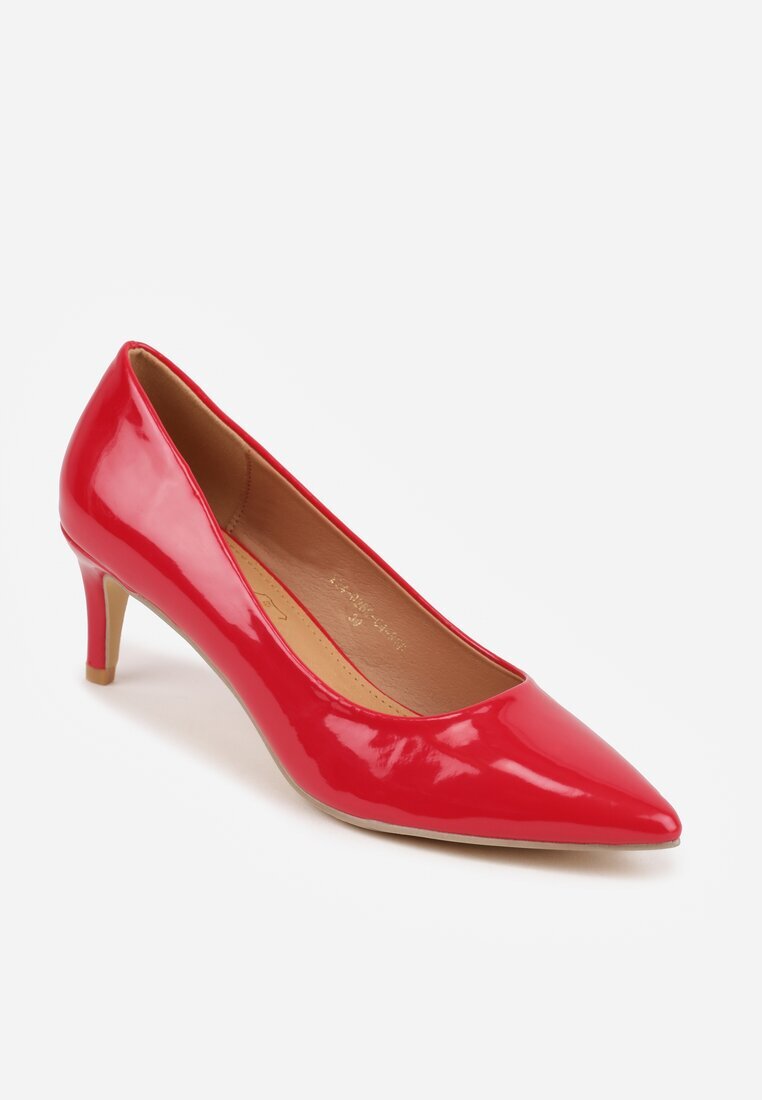 vices Pantofi stiletto roșii cu toc stiletto și branț din piele Caronella
