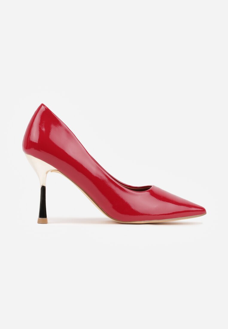 vices Pantofi stiletto roșii Lăcuiți cu branț din piele naturală Olorissa