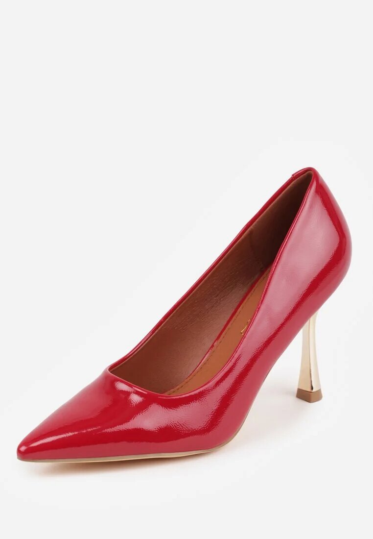 vices Pantofi stiletto roșii Lăcuiți cu branț din piele naturală Olorissa