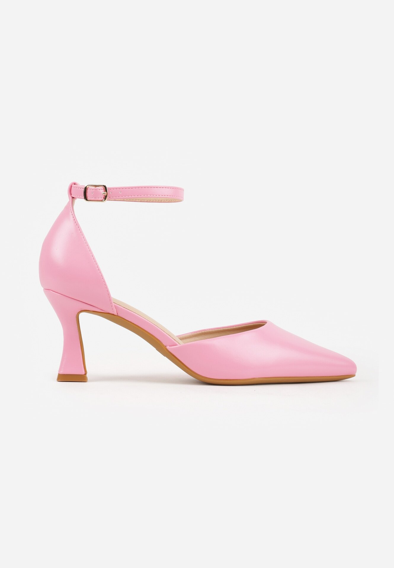 vices Pantofi stiletto Roz pe Clepsidră cu Vârf Ascuțit și Cataramă Nusithia