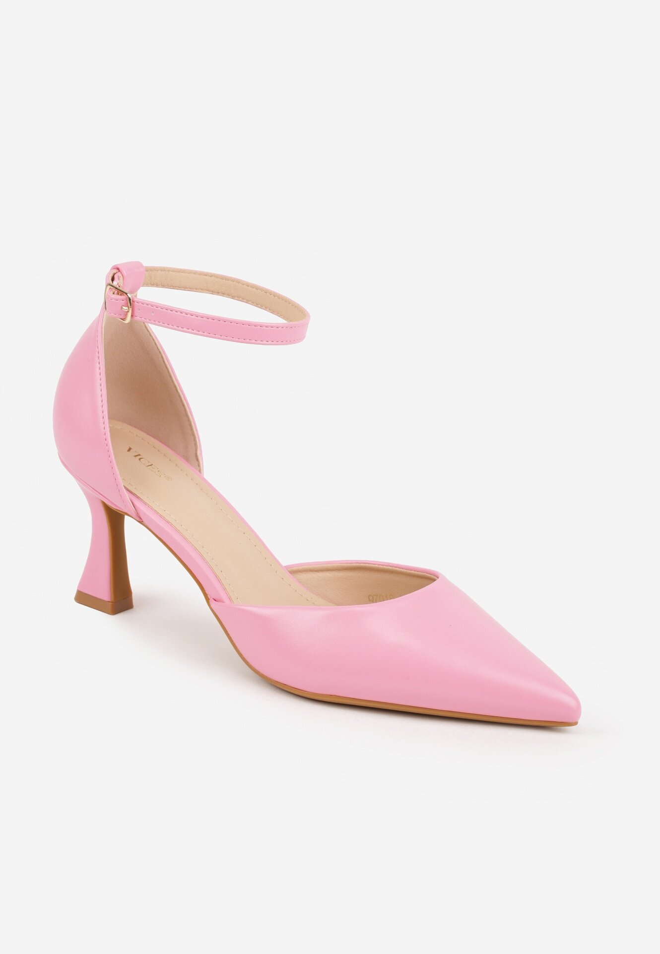 vices Pantofi stiletto Roz pe Clepsidră cu Vârf Ascuțit și Cataramă Nusithia