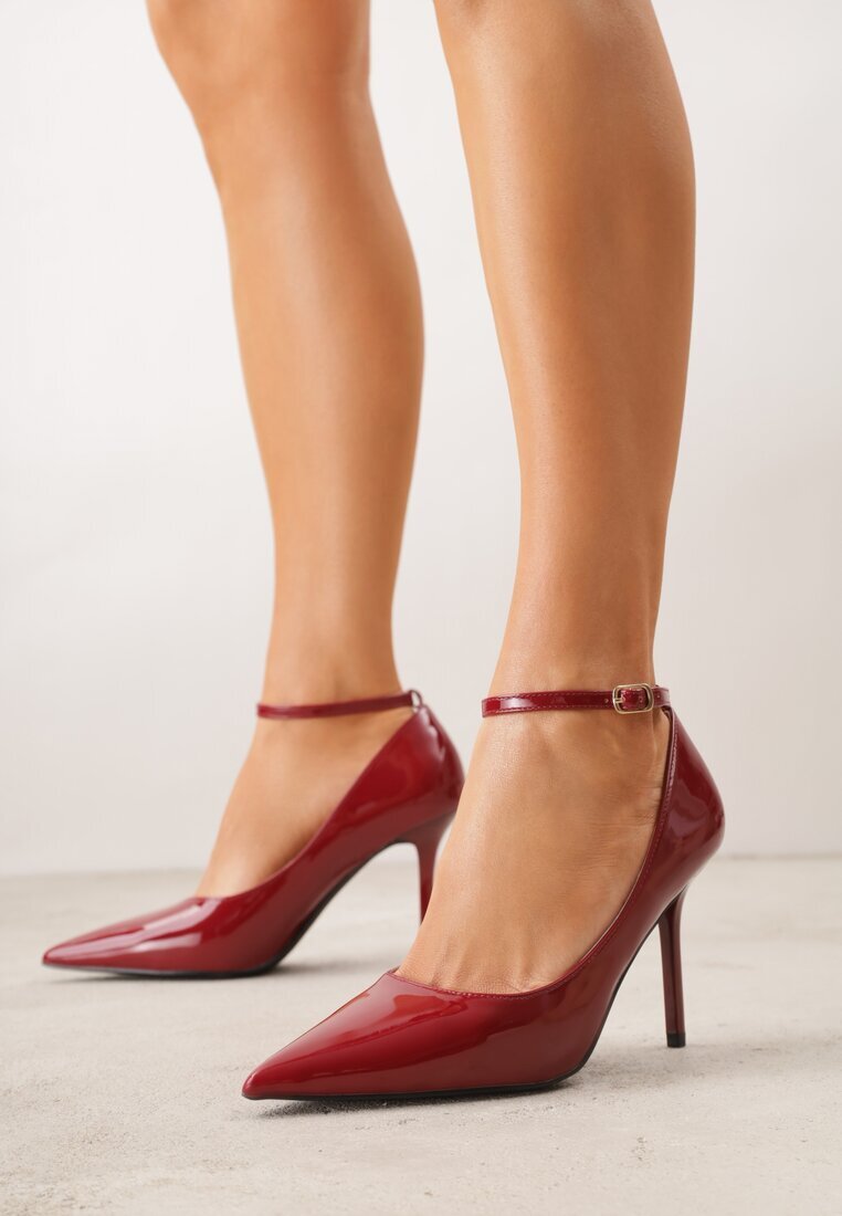 vices Pantofi stiletto Visinii Lăcuiți cu bareta cu cataramă și branț din piele Oville