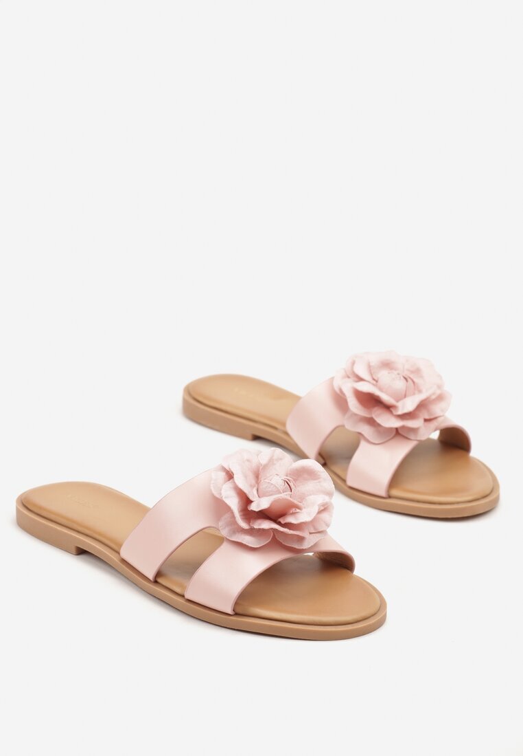 vices Papuci Roz cu Floare 3D Kovienna