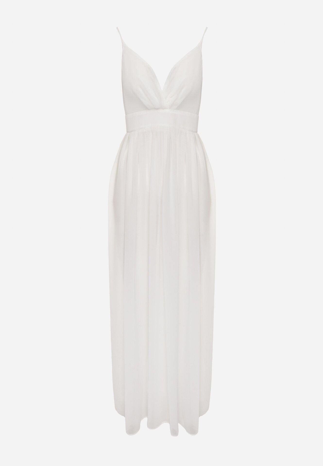 vices Rochie albă cloș maxi cu elastic în talie și chiloți Medane
