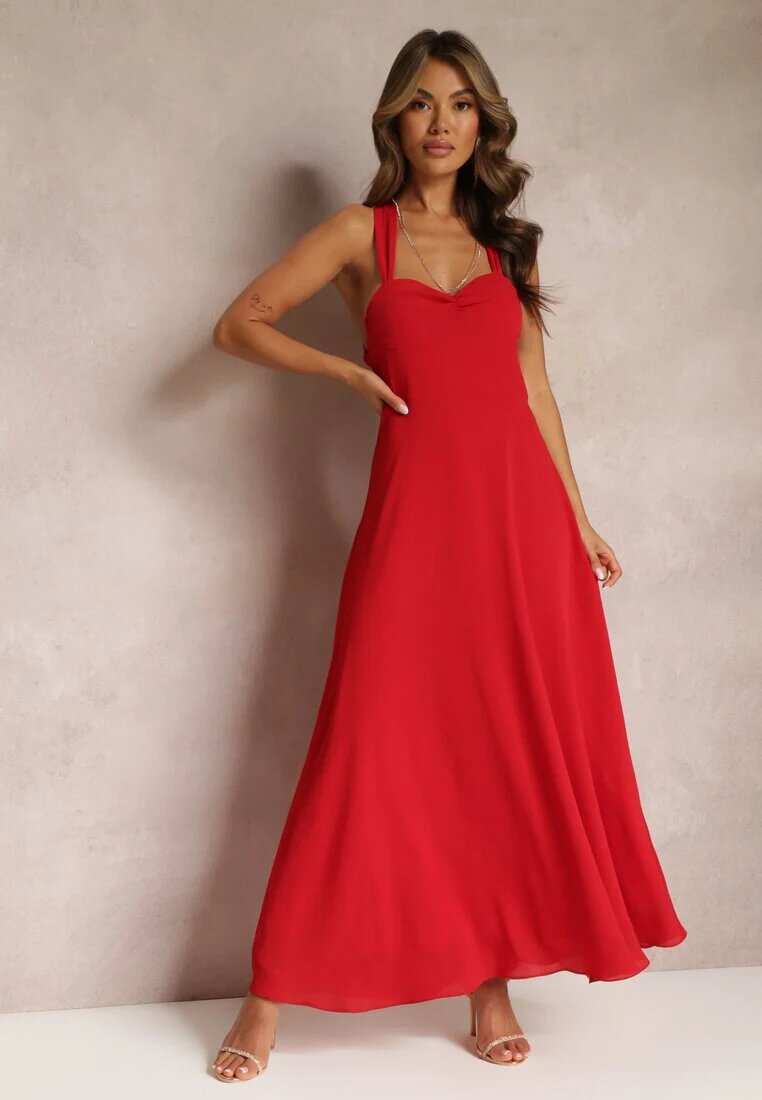vices Rochie de Cocktail Roșie Clop Cu legătură la spate Malori