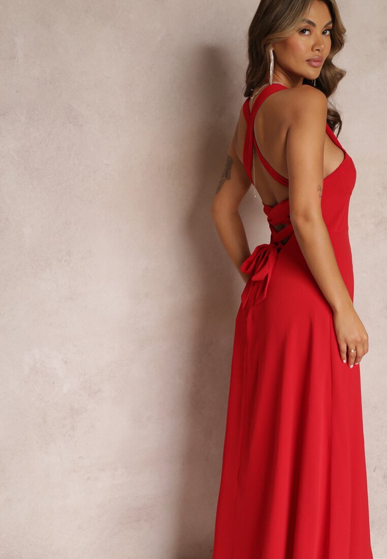 vices Rochie de Cocktail Roșie Clop Cu legătură la spate Malori