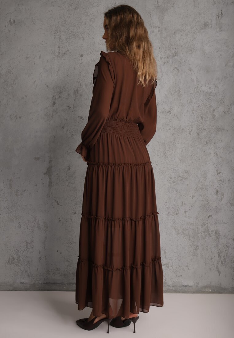 vices Rochie Maro Tip cămașă cu Volan Stil rustic Arivite