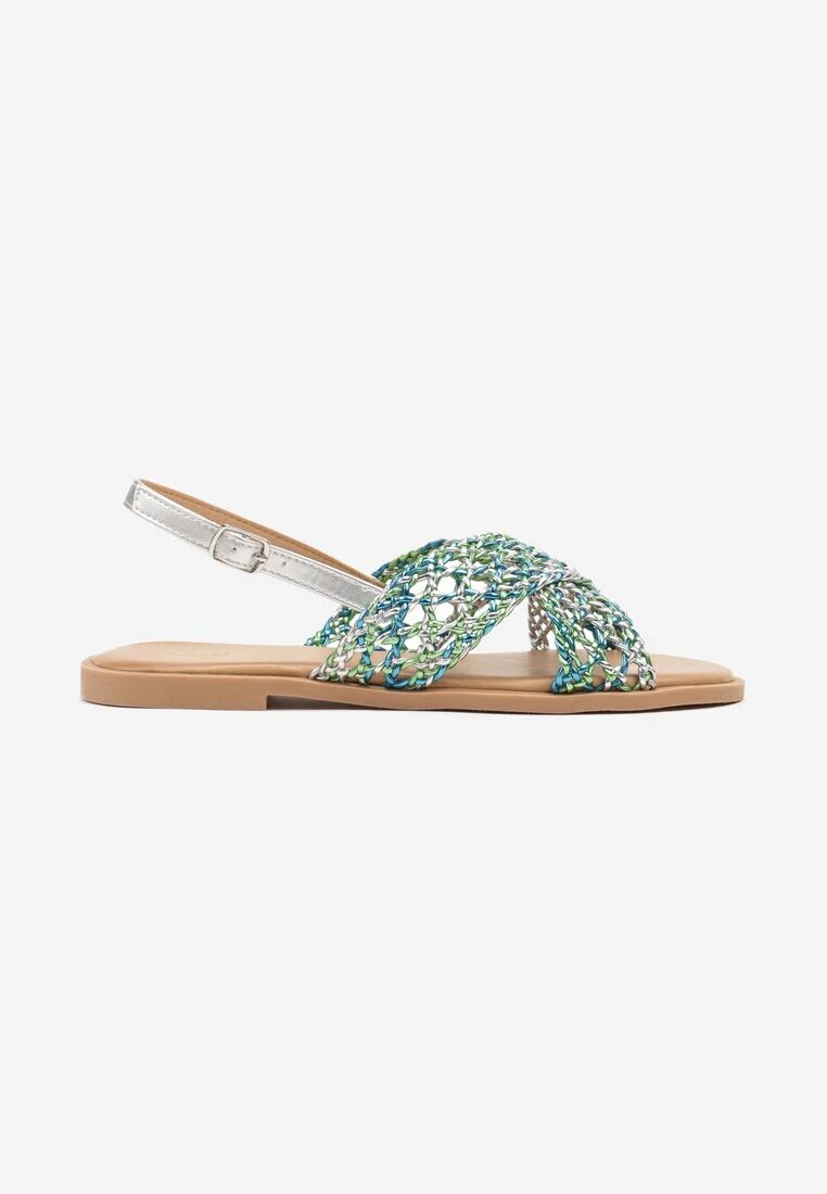vices Sandale Albastru-Verde Decorate Cu Barete Din Plasa Calozi