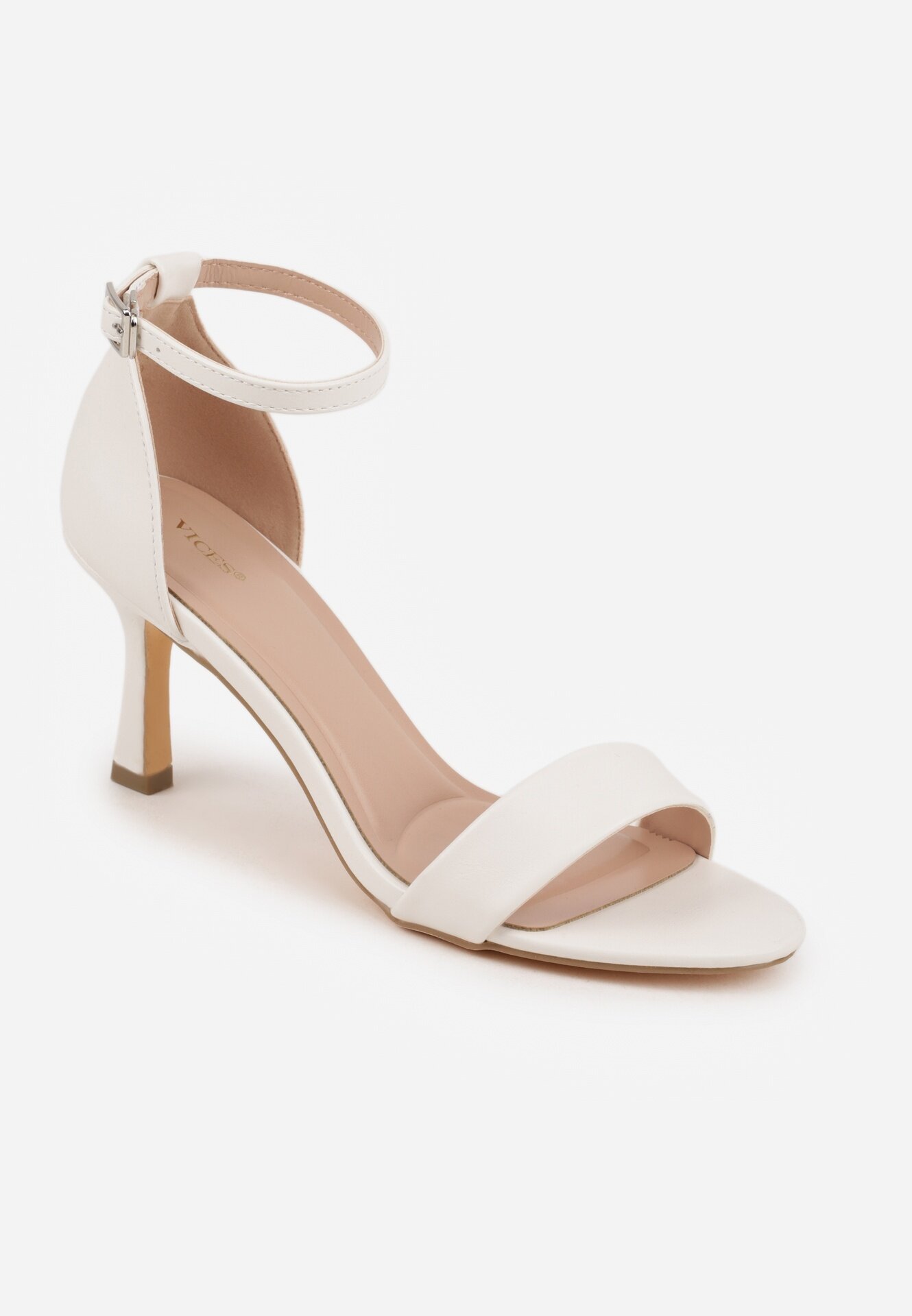 vices Sandale Albe cu toc Tip Stiletto Galennea