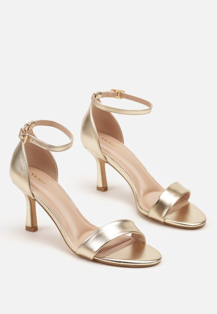 vices Sandale Aurii cu Toc Tip Stiletto Galennea