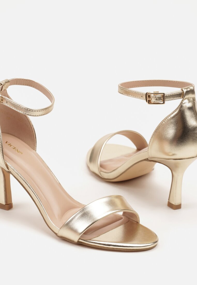 vices Sandale Aurii cu Toc Tip Stiletto Galennea