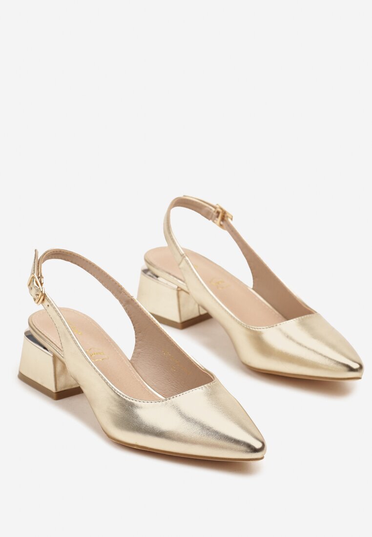 vices Sandale Aurii Slingback cu Branț din Piele Ciarissa