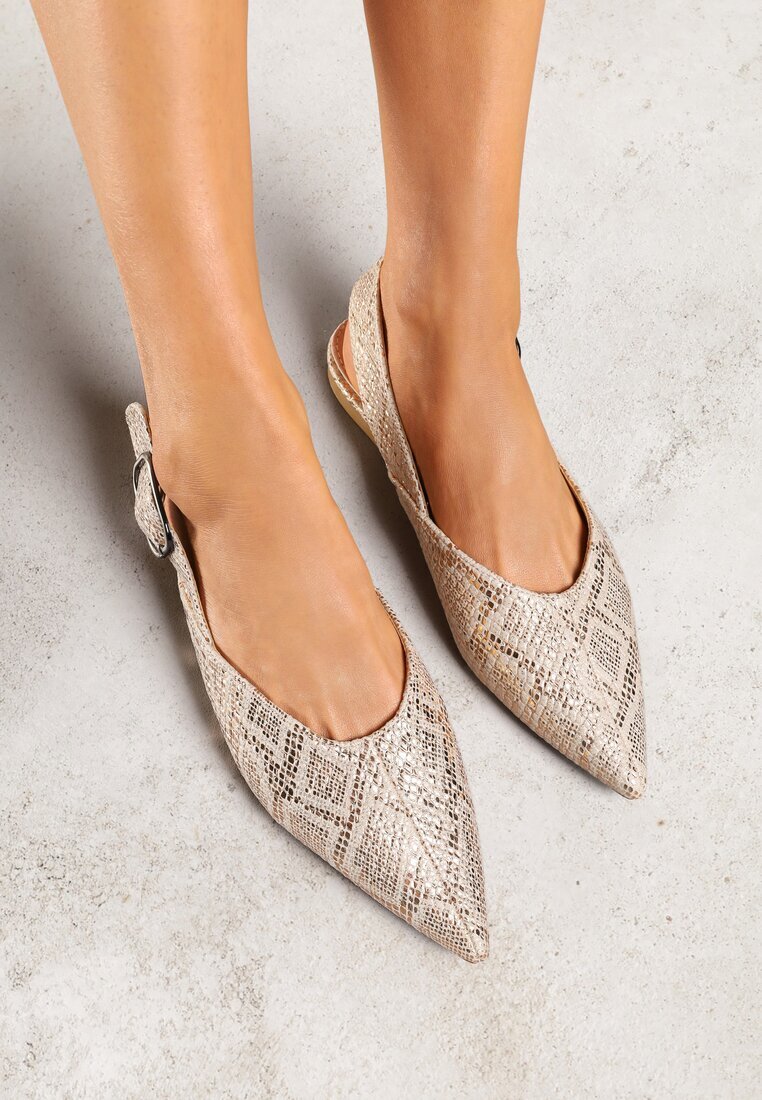 vices Sandale Aurii Tip Slingback cu Branț din Piele Naturală Rallora