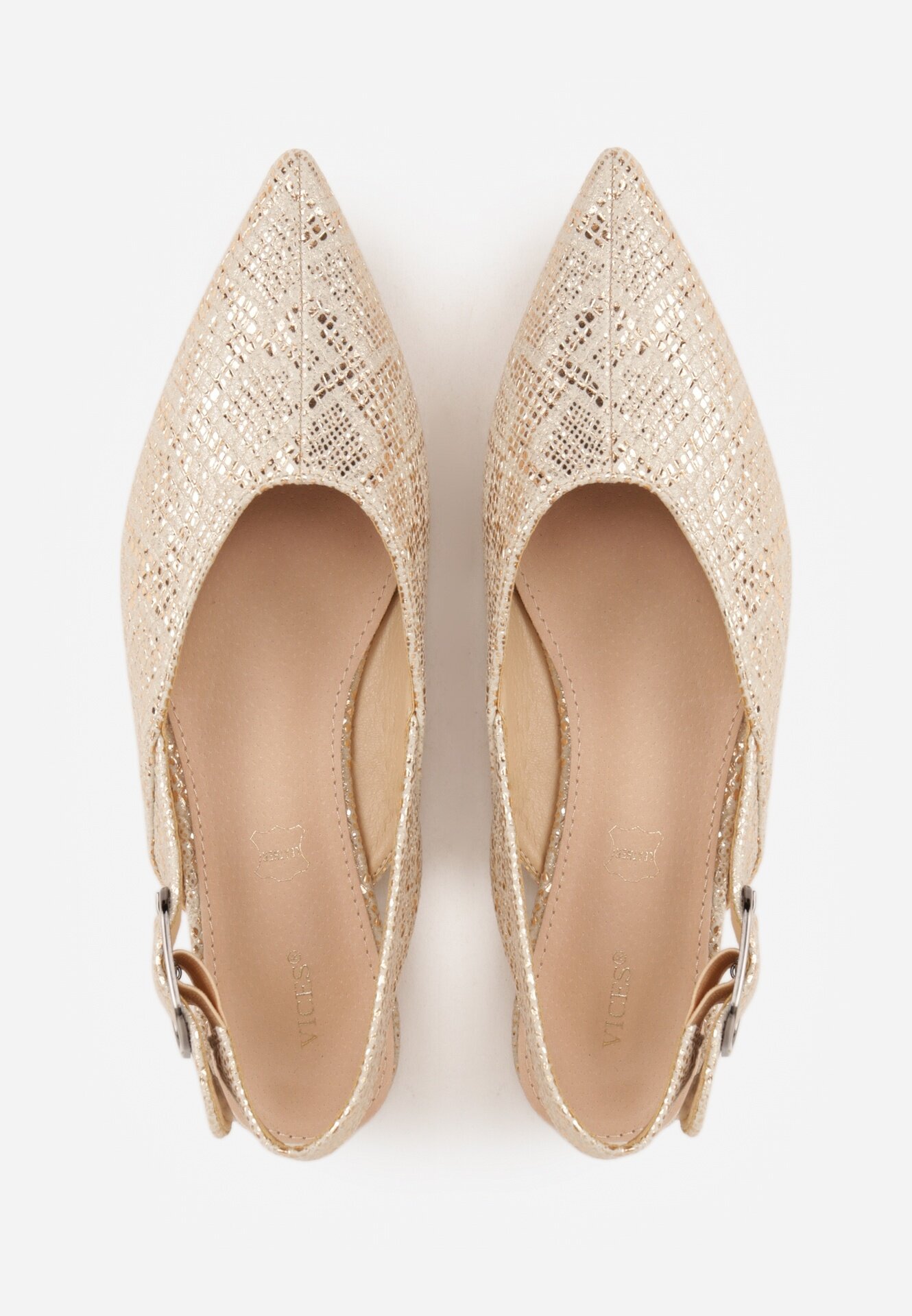 vices Sandale Aurii Tip Slingback cu Branț din Piele Naturală Rallora