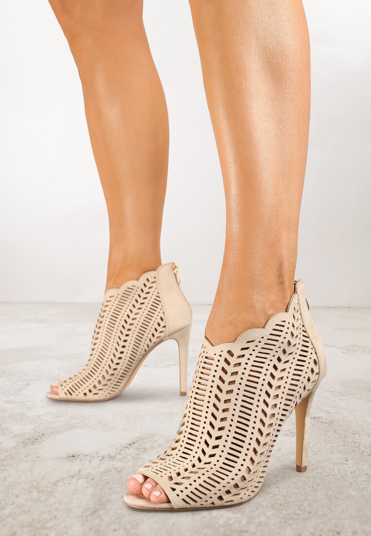 vices Sandale Bej Perforate cu toc stiletto Seladith
