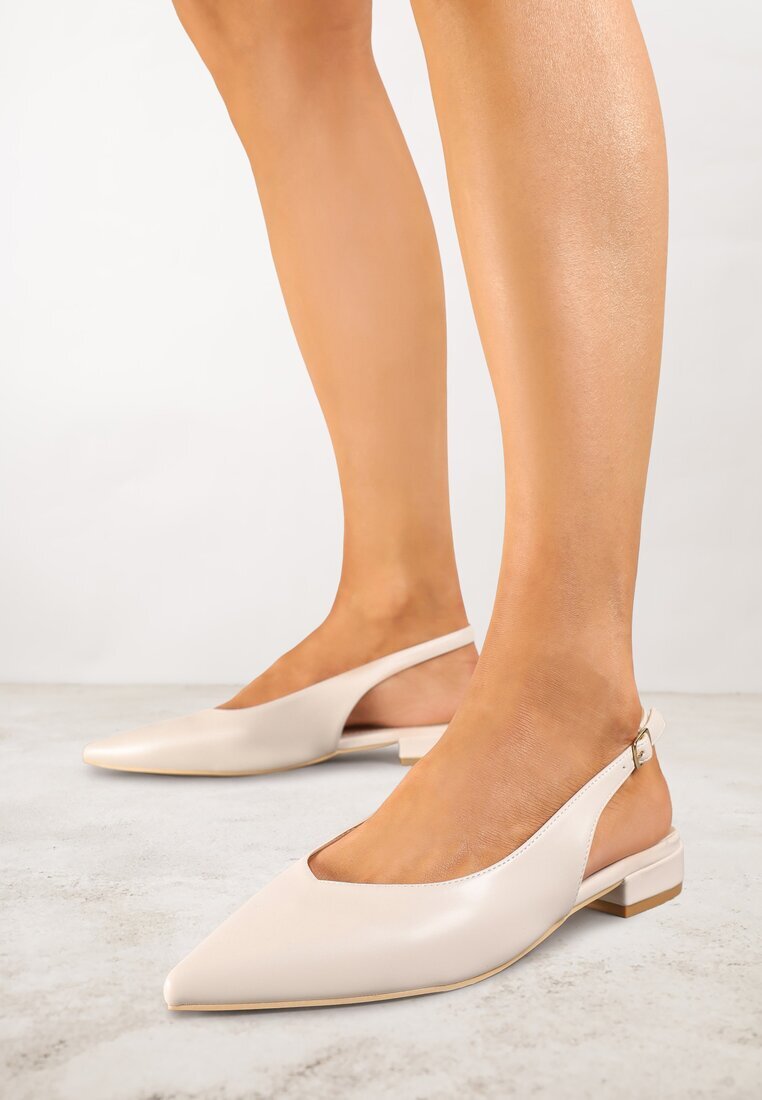 vices Sandale Bej Slingback cu branț din piele naturală Lisanilis