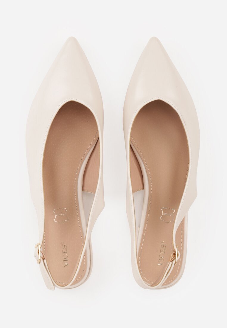 vices Sandale Bej Slingback cu branț din piele naturală Lisanilis