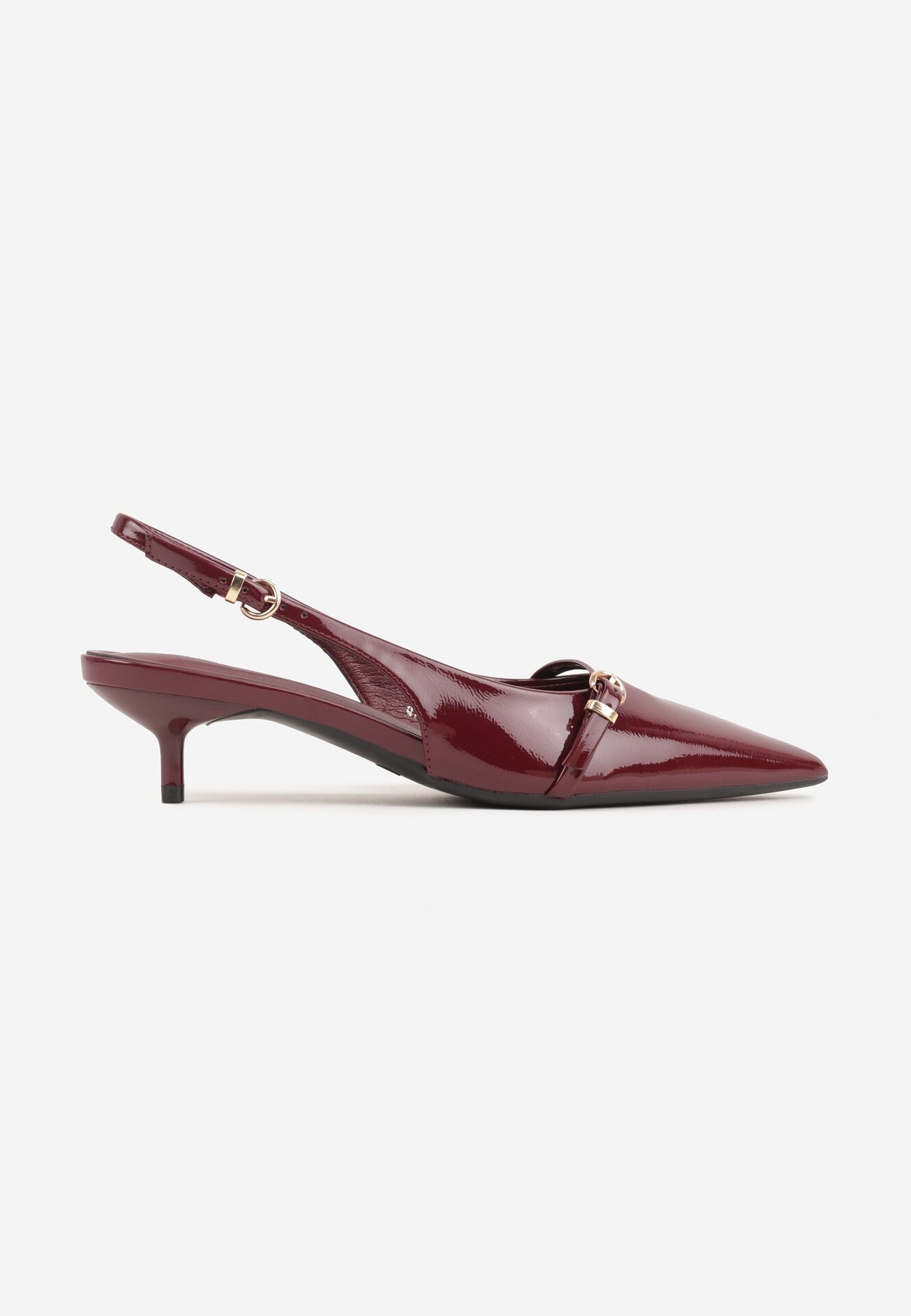 vices Sandale Bordeaux Slingback cu toc cu o curea subțire la degete Elozira