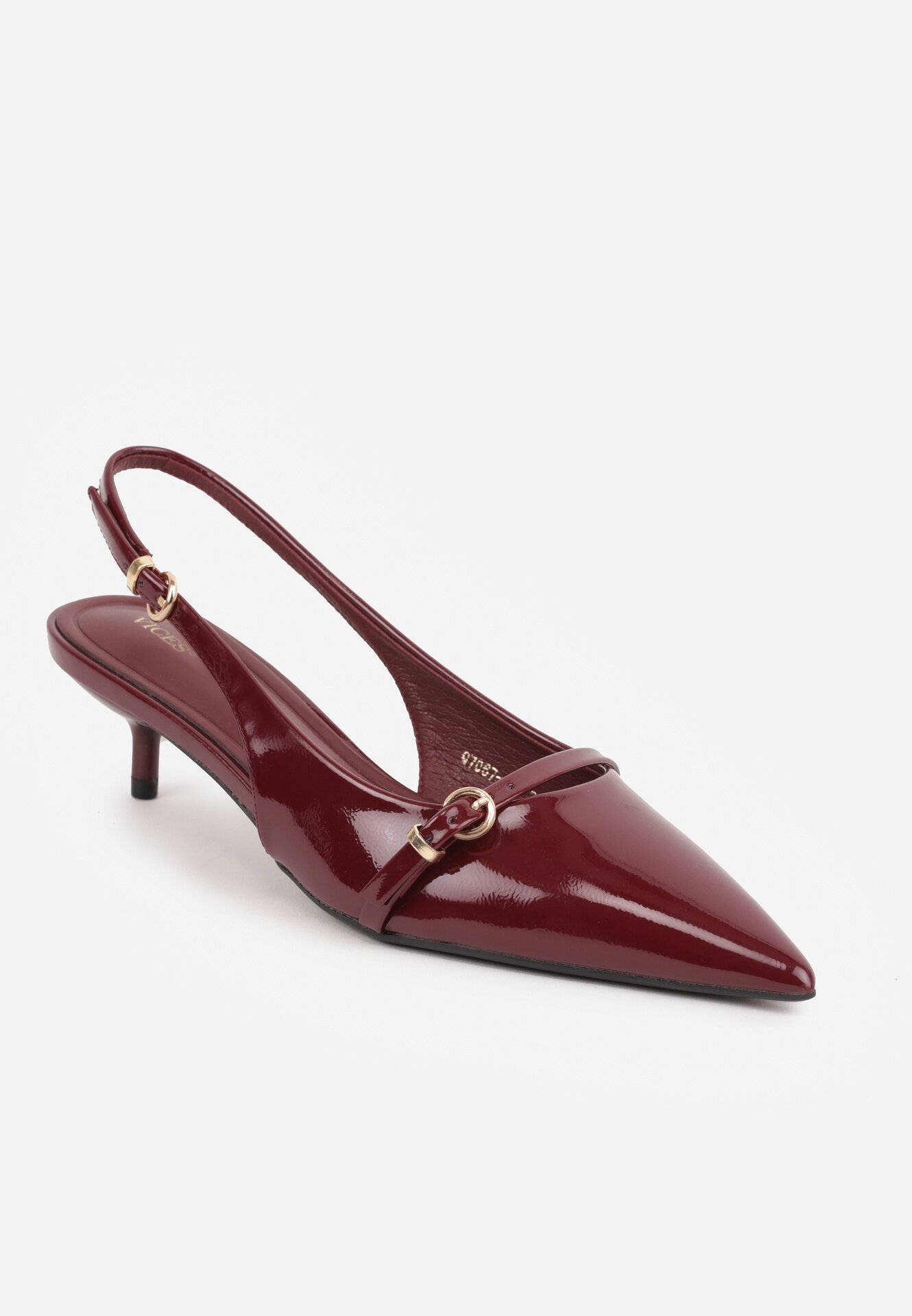 vices Sandale Bordeaux Slingback cu toc cu o curea subțire la degete Elozira