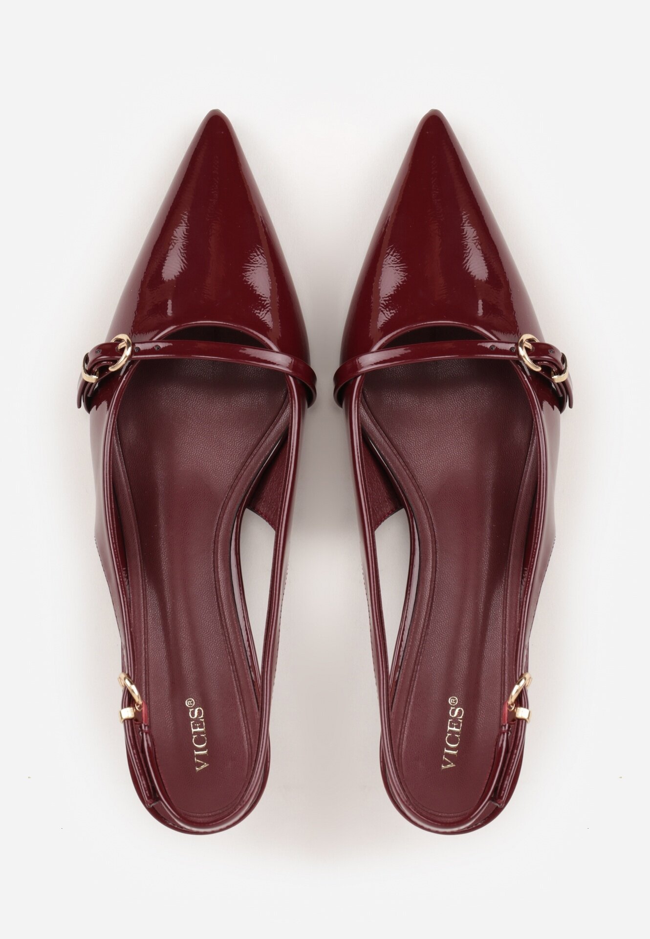 vices Sandale Bordeaux Slingback cu toc cu o curea subțire la degete Elozira
