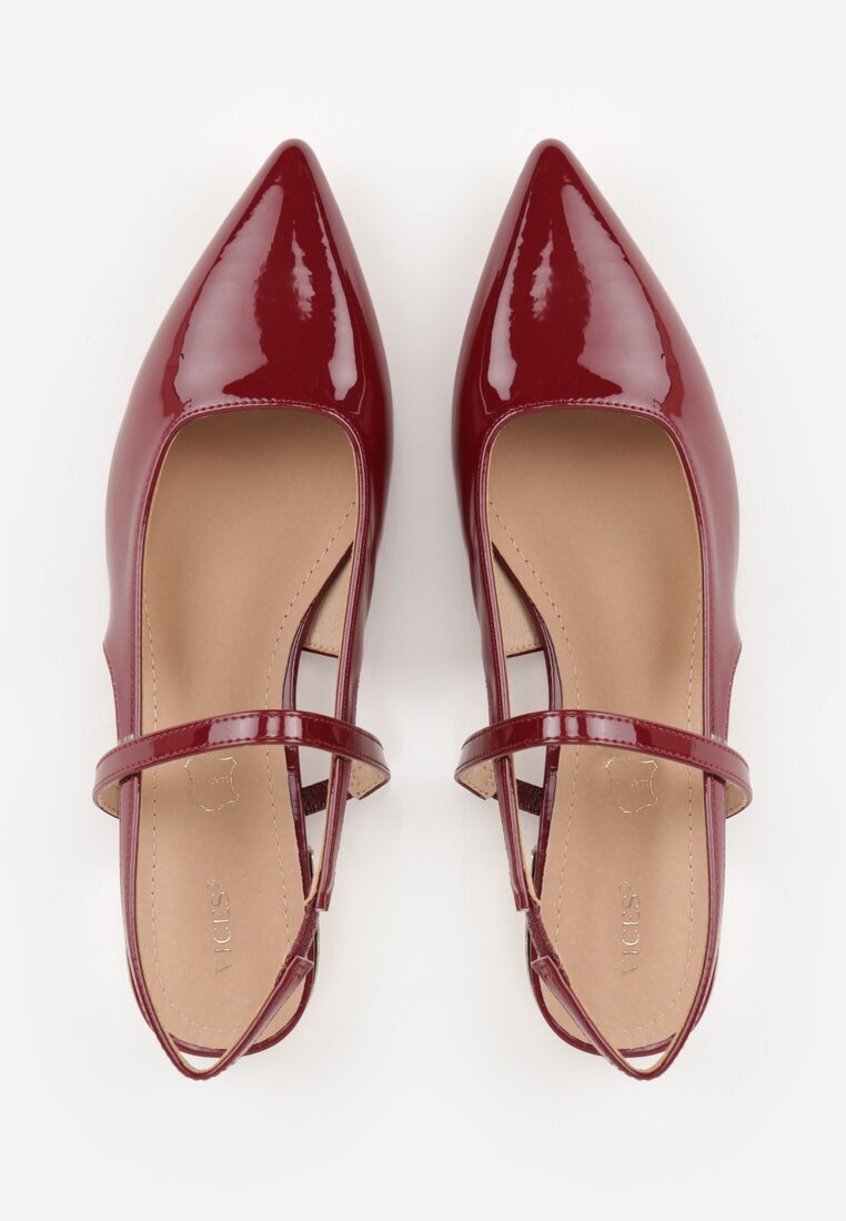vices Sandale Bordeaux Tip Slingback cu Branț din Piele și Ornament Metalic Milozi