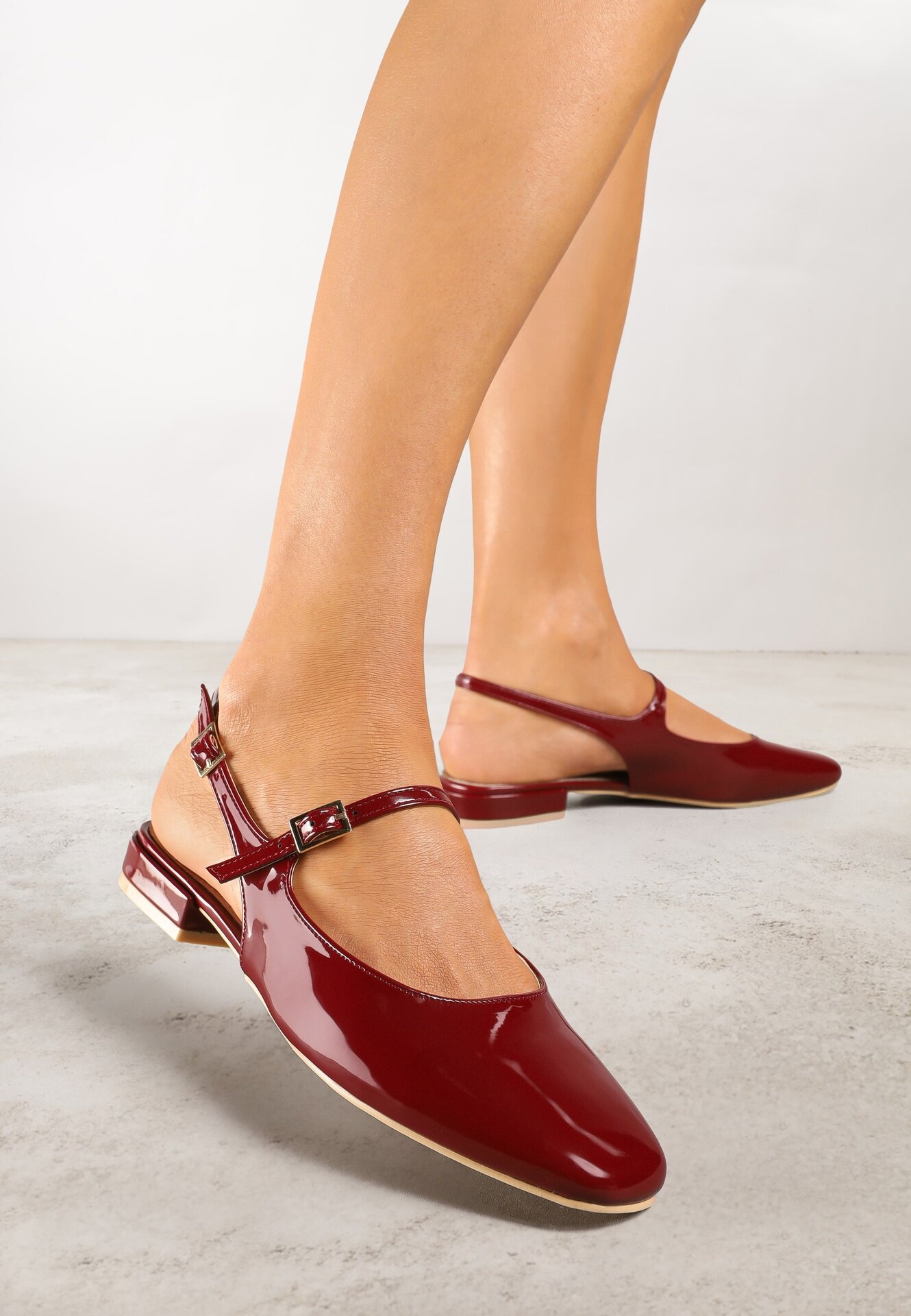 vices Sandale Bordo Slingback cu Branț din Piele Naturală Sovritia