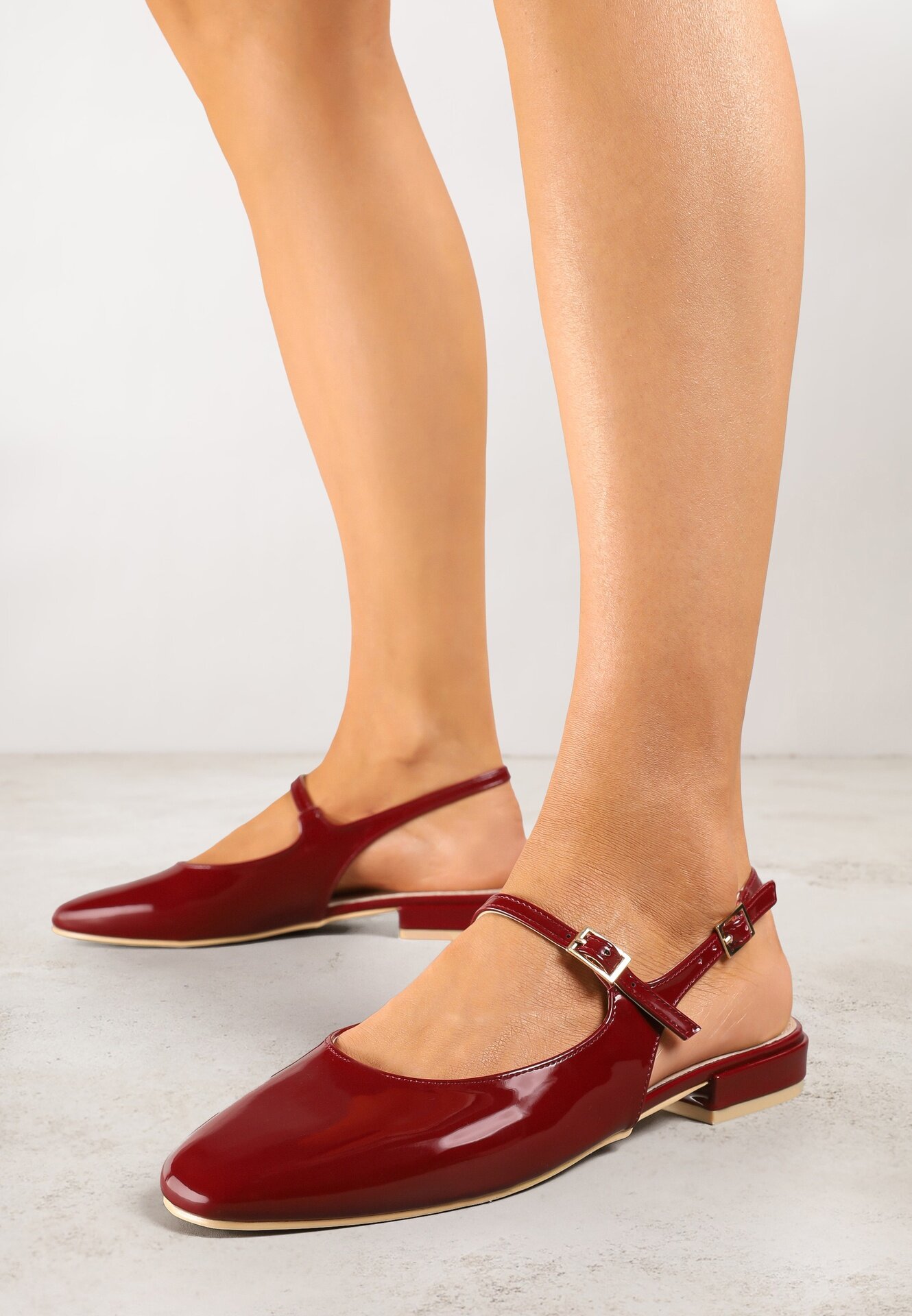vices Sandale Bordo Slingback cu Branț din Piele Naturală Sovritia