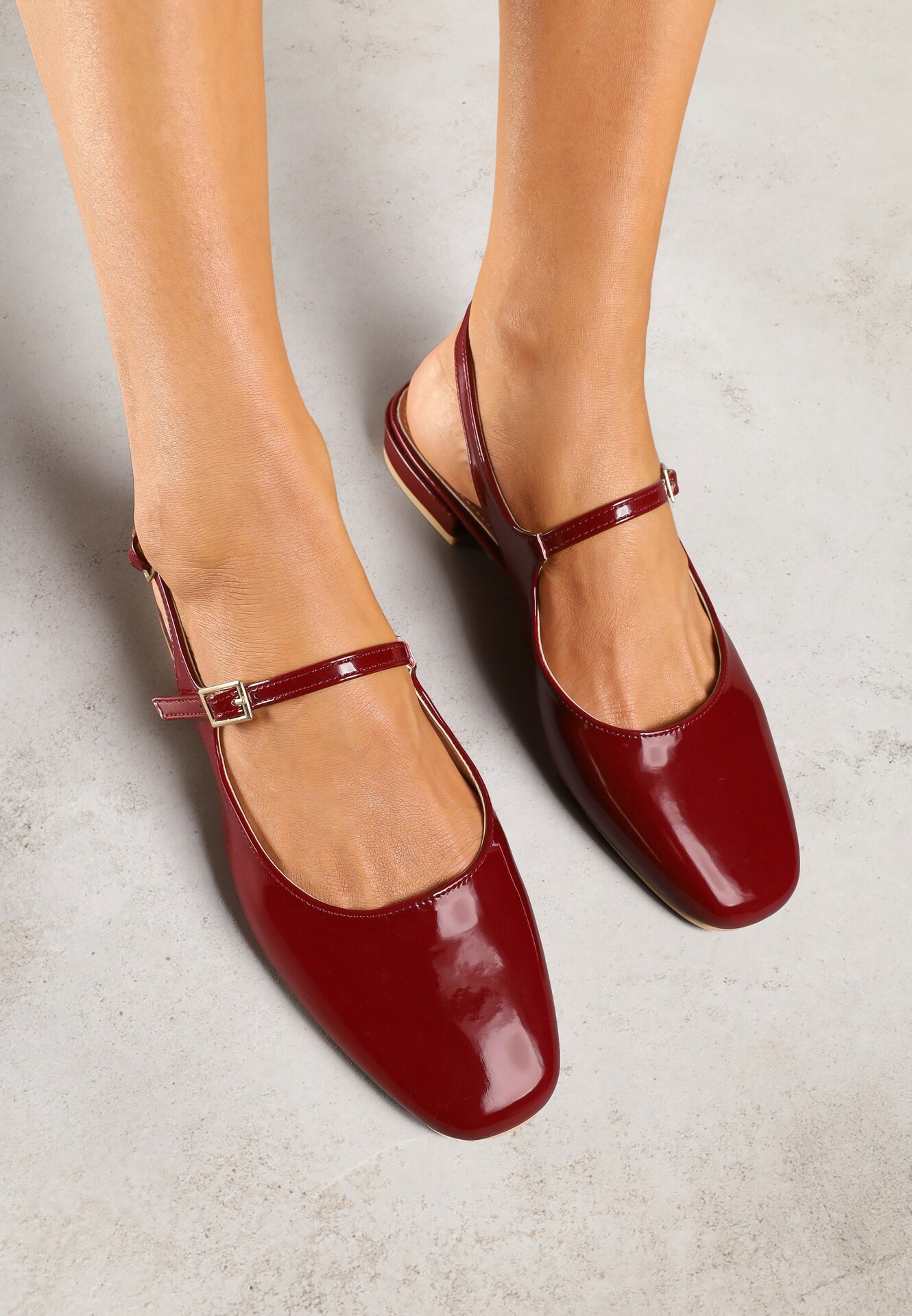 vices Sandale Bordo Slingback cu Branț din Piele Naturală Sovritia