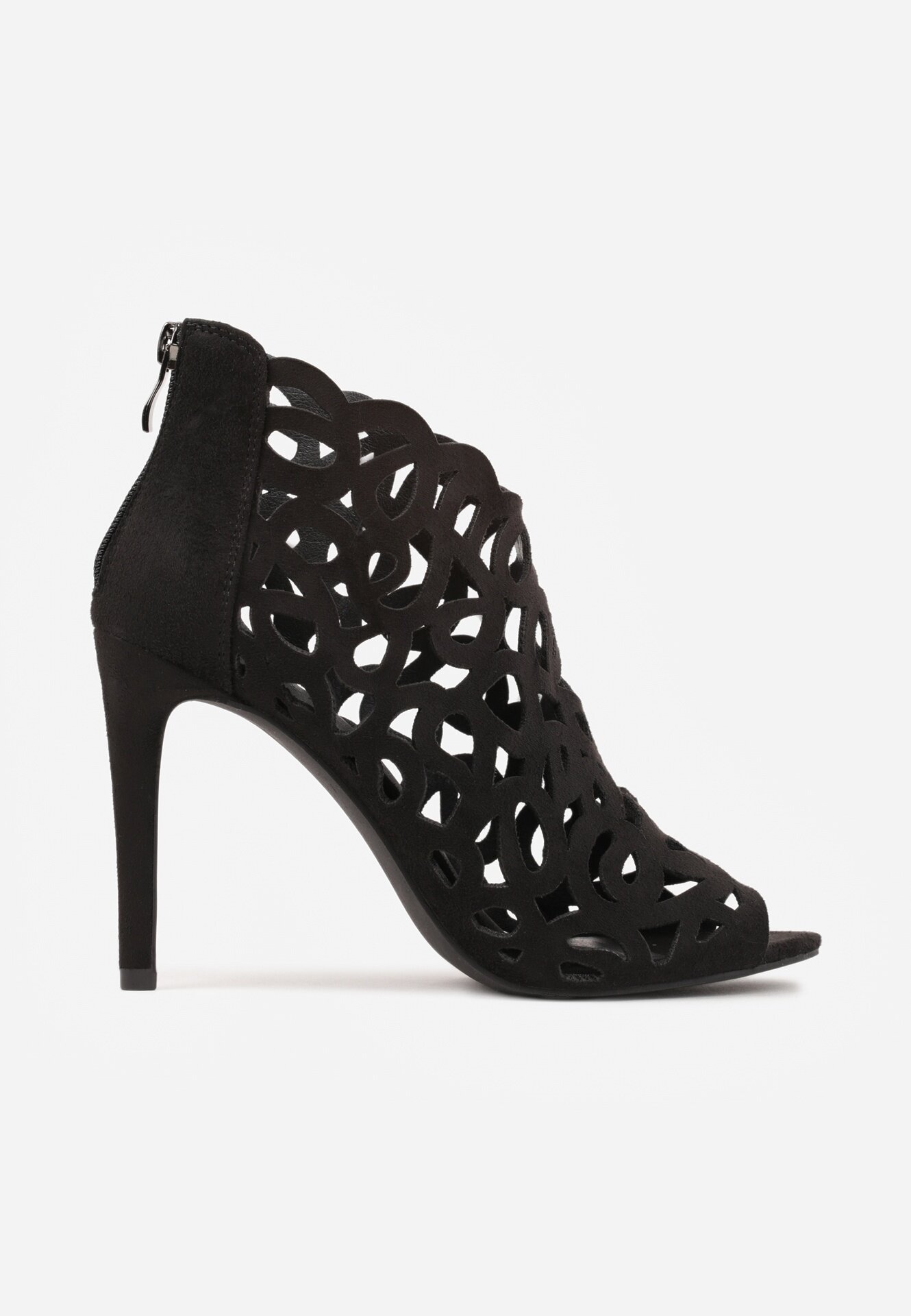 vices Sandale Botine Negre cu Toc stiletto cu Carâmb ajurat Natilora