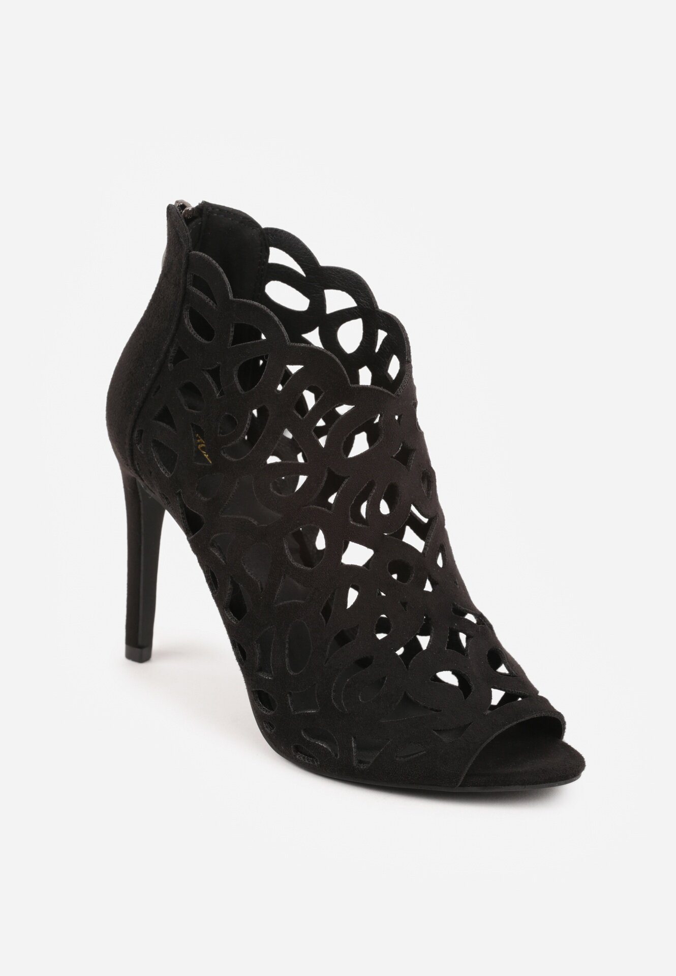 vices Sandale Botine Negre cu Toc stiletto cu Carâmb ajurat Natilora