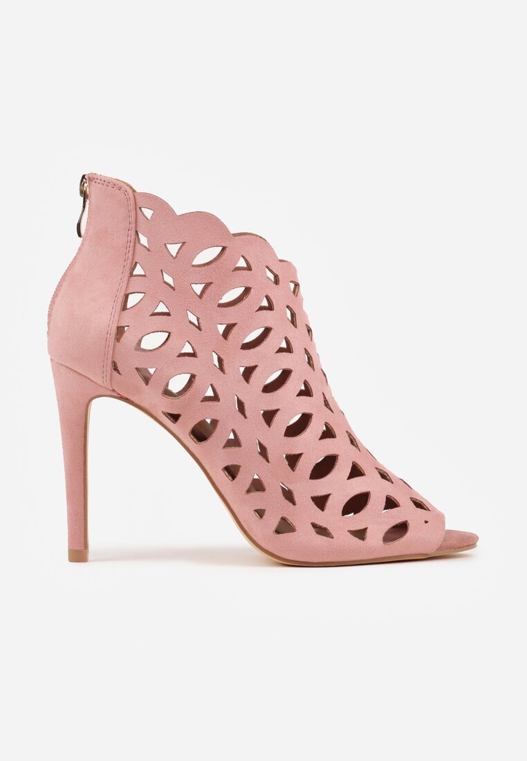 vices Sandale Botine Roz Decupate cu Toc Stiletto Natessae