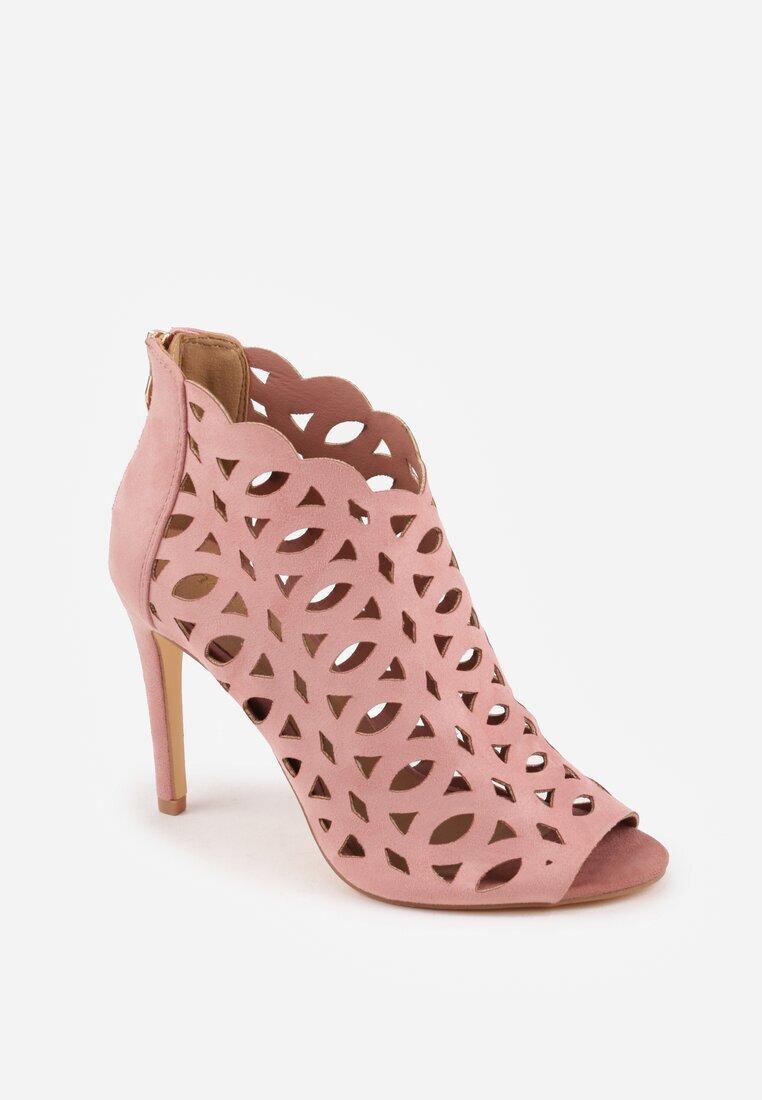 vices Sandale Botine Roz Decupate cu Toc Stiletto Natessae