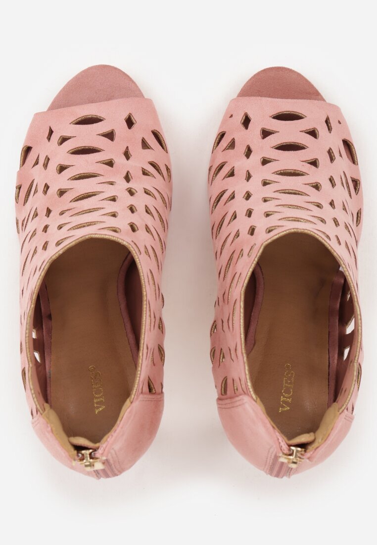 vices Sandale Botine Roz Decupate cu Toc Stiletto Natessae