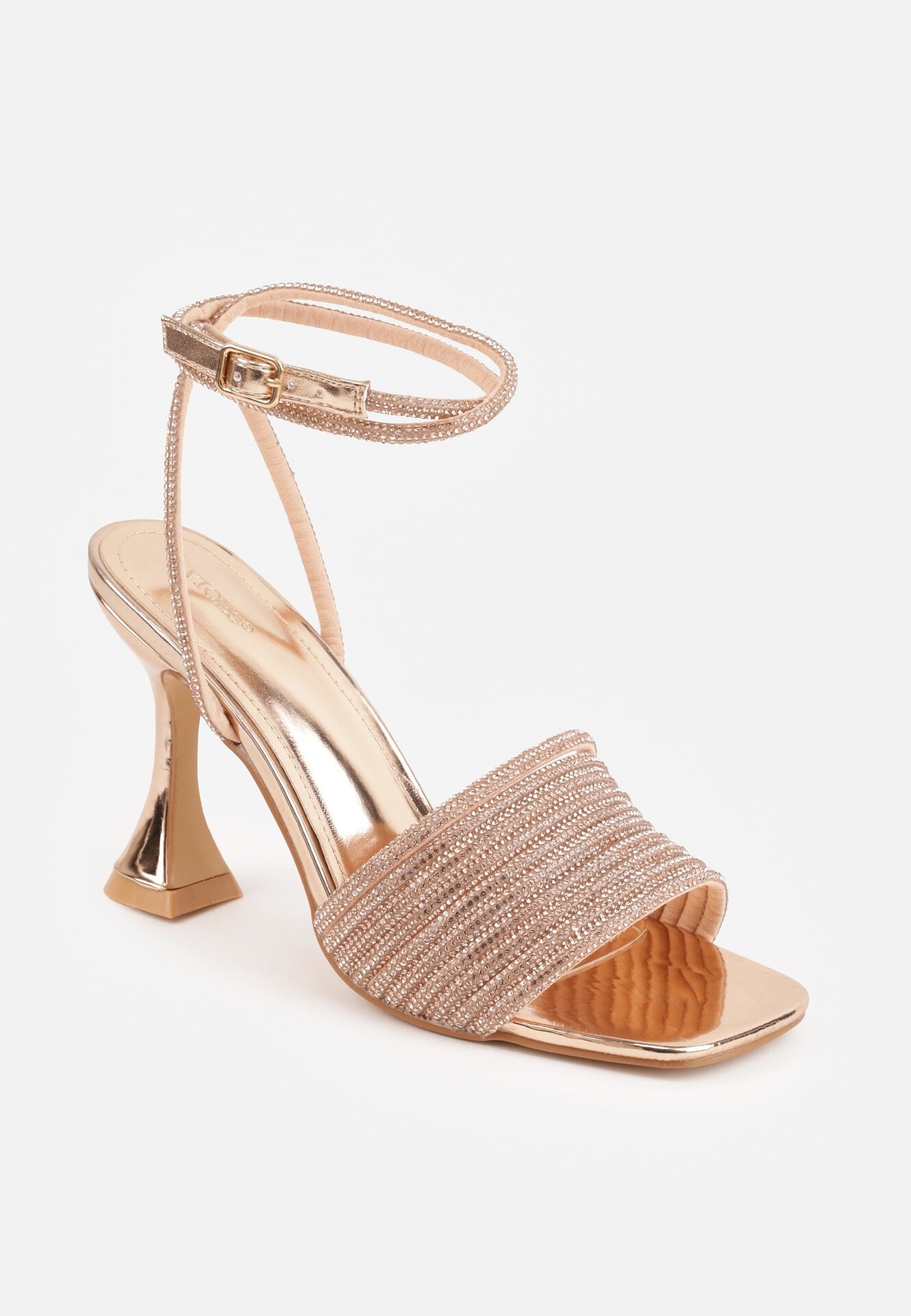 vices Sandale Culoarea Șampaniei cu toc stiletto și Strasuri Geneviea