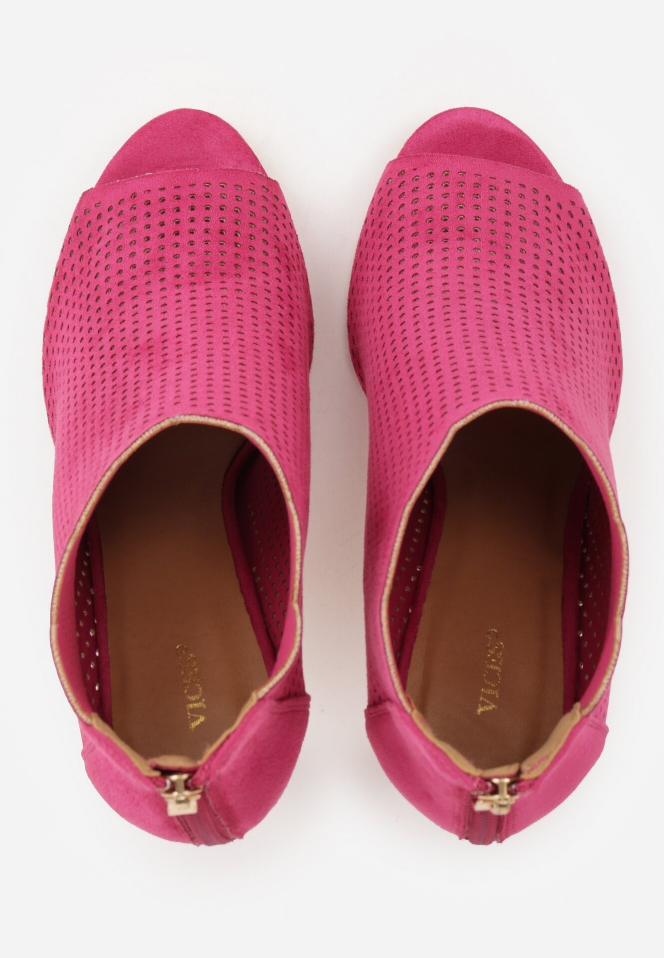 vices Sandale Dantelate Fucsia cu toc cui Selanna